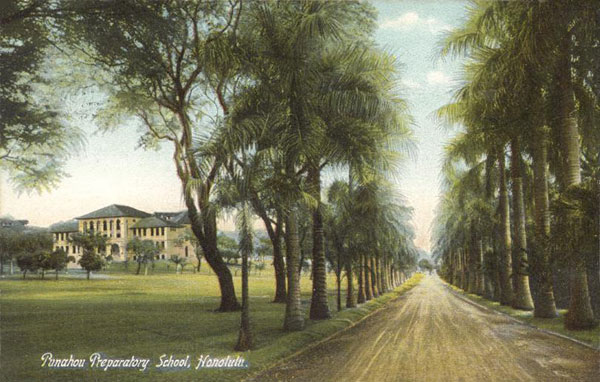Punahou Preparatory School Honolulu 1909 postcard