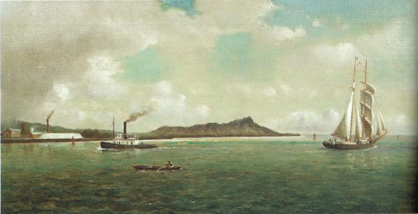 William Alexander Coulter Entrance to Honolulu Harbor oil on canvas c. 1882